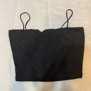 Black Glittery Women's Top
